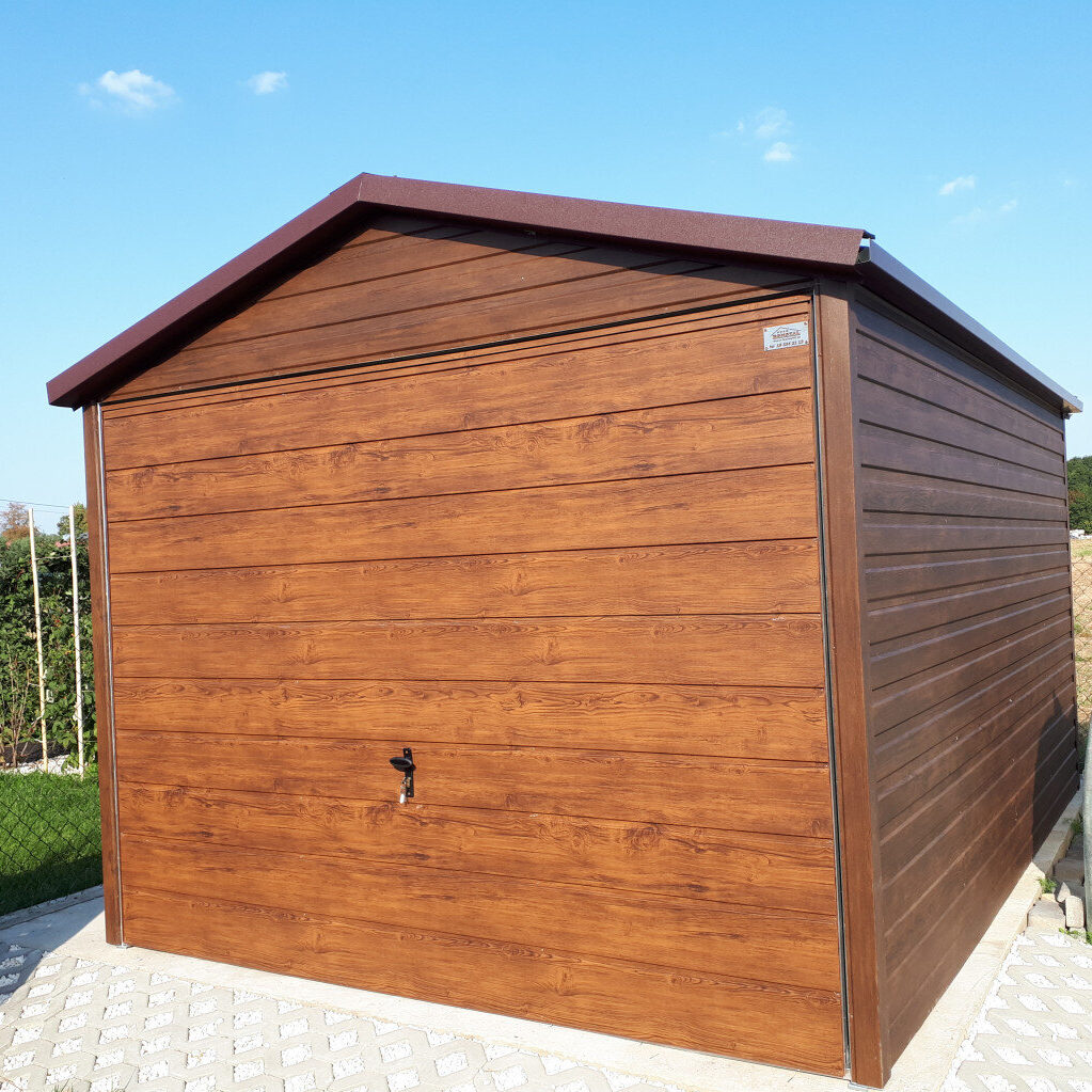 Metāla garāža 3x5m koka imitācija